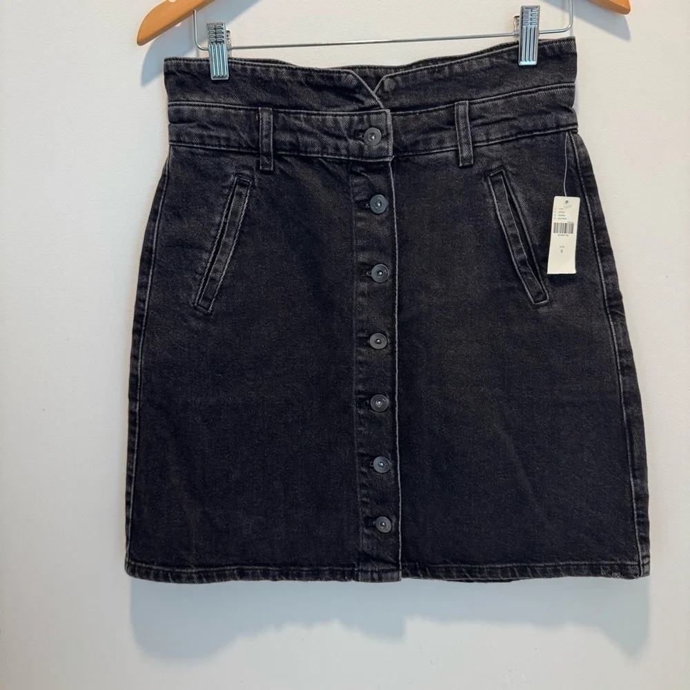 NWT Anthropologie Black Pilcro Denim Mini Skirt Size 6